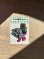 Pigeon Glitter Vinyl Sticker