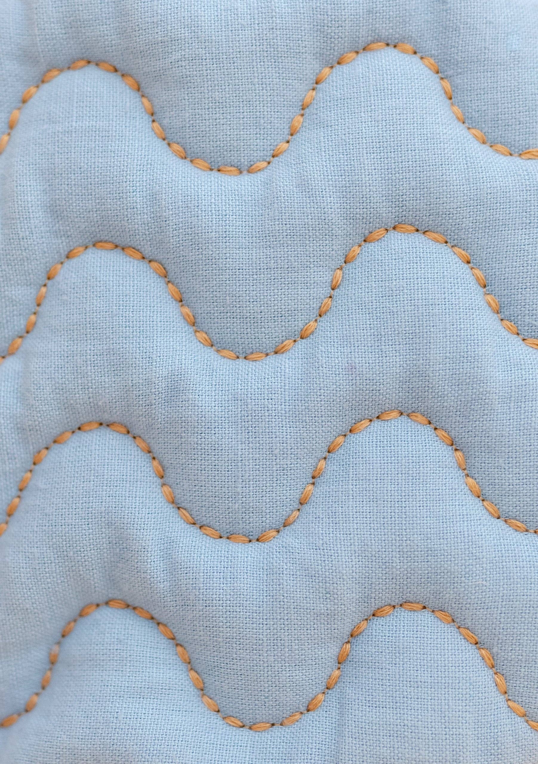 Cotton & Linen Wash Bag in Blue