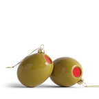 Olive Glass Decoration, 7cm