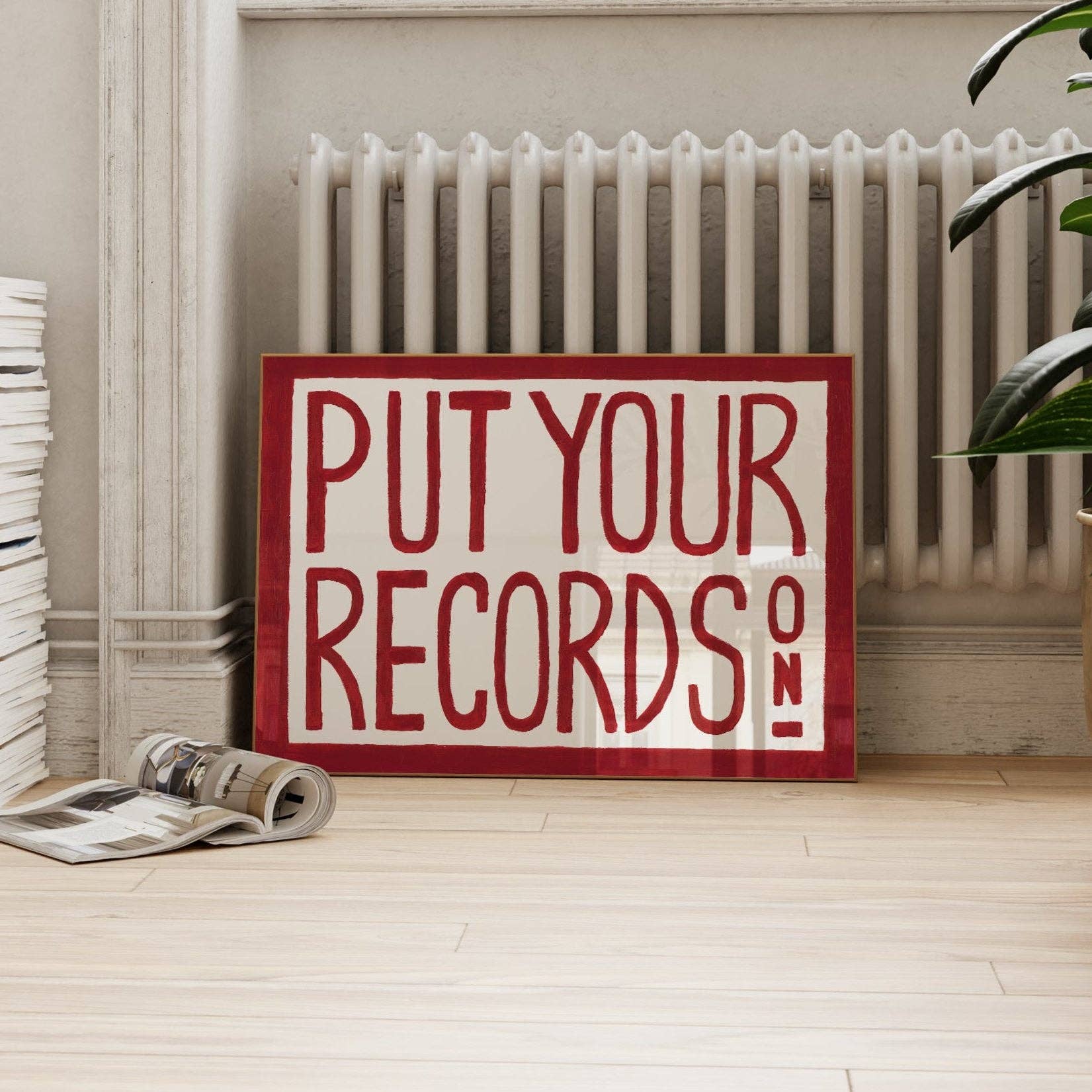 Put Your Records On Retro Art Print (A3)