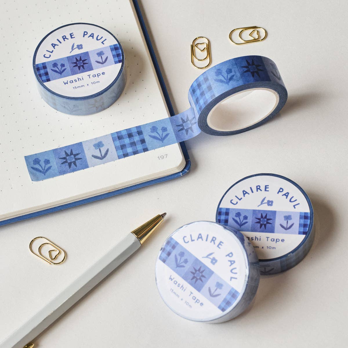 Inky Floral Washi Tape