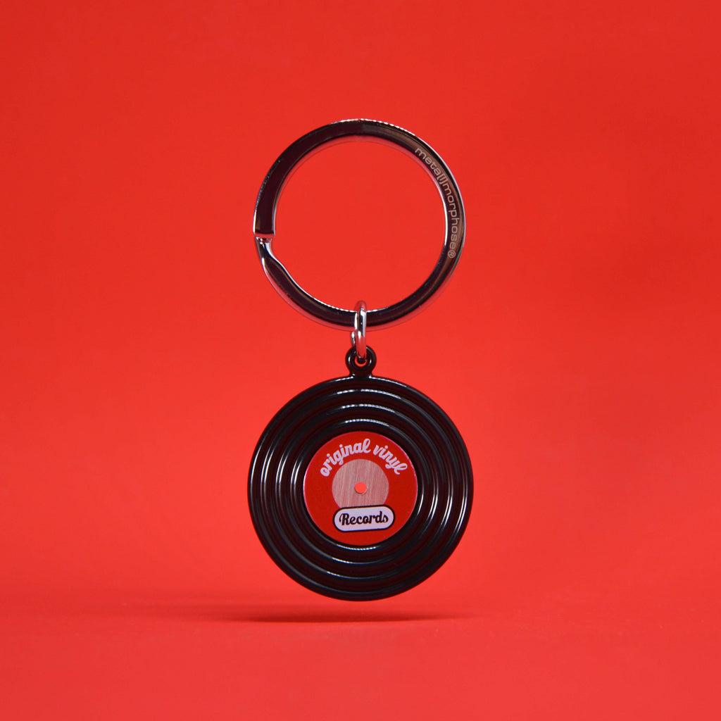 Black Vinyl Record Keyring