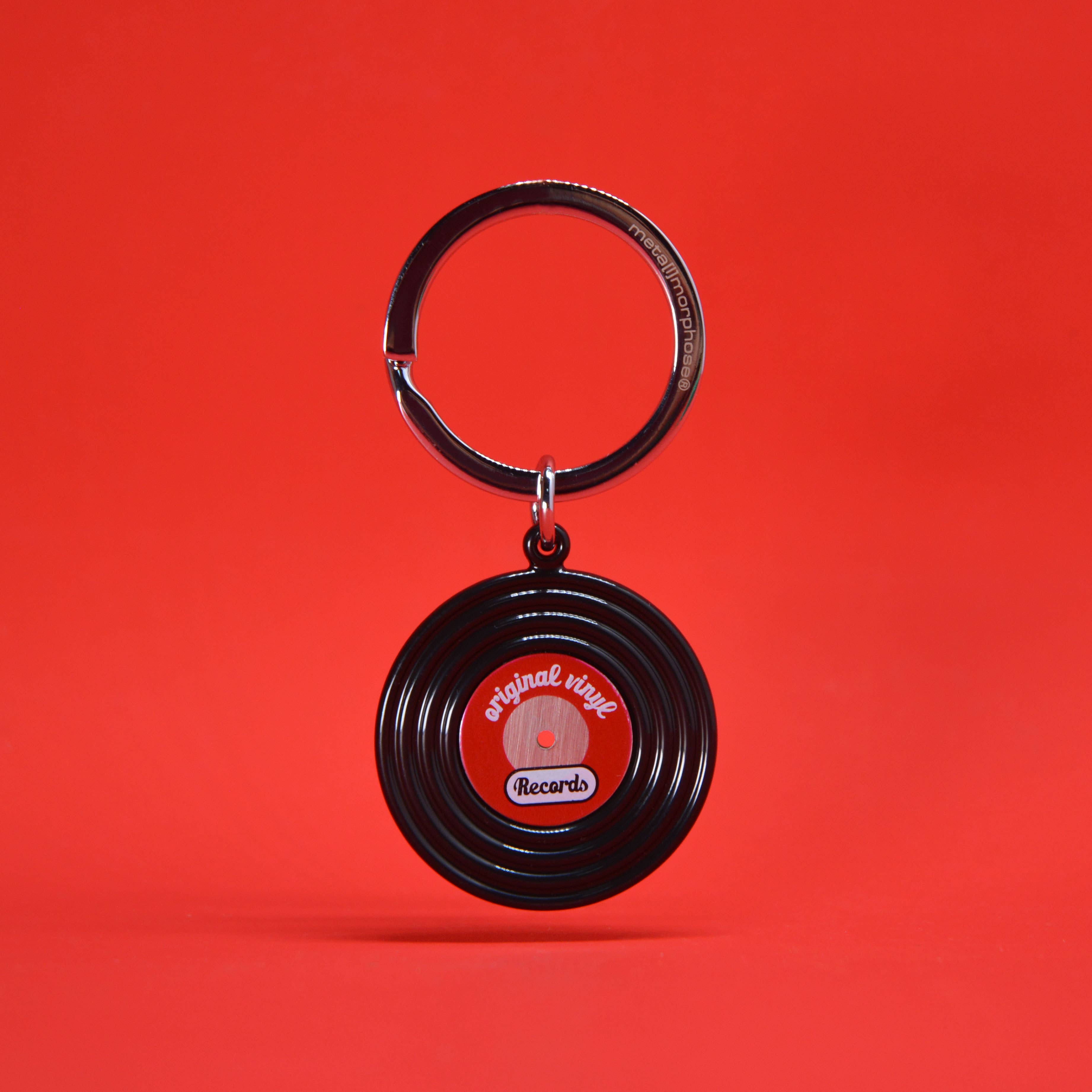 Black Vinyl Record Keyring
