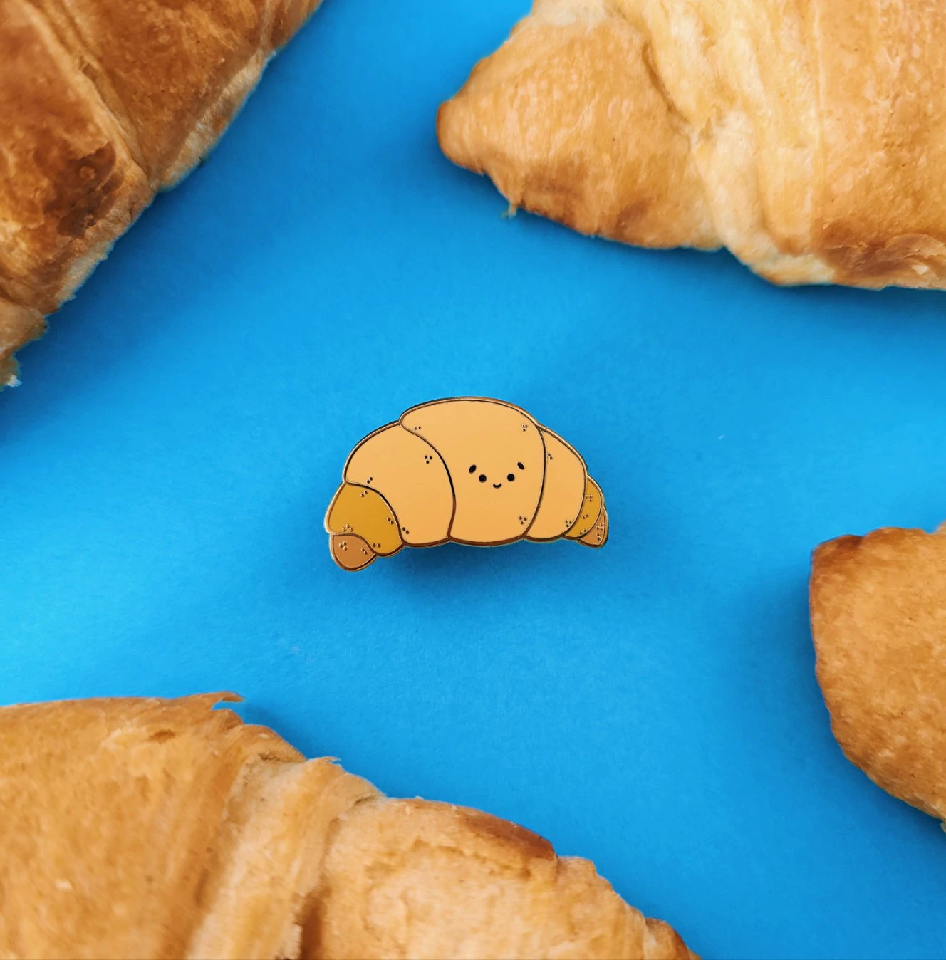 Croissant Enamel Pin