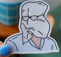 Mr Napkin Head Glossy Vinyl Sticker
