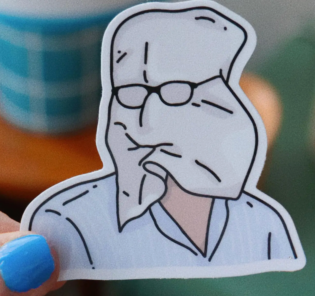 Mr Napkin Head Glossy Vinyl Sticker