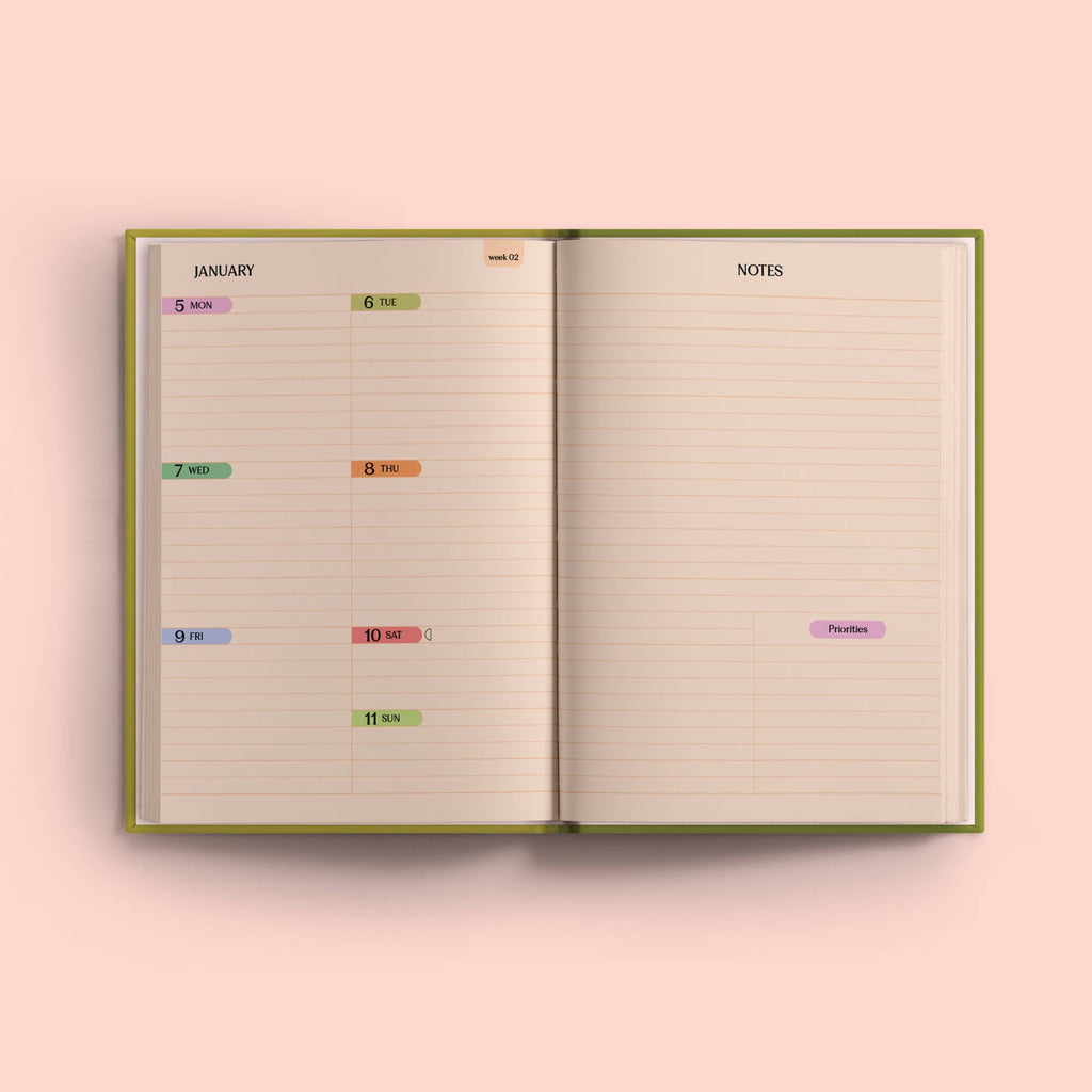 2026 Weekly Planner | Diary Agenda A5 | Matcha