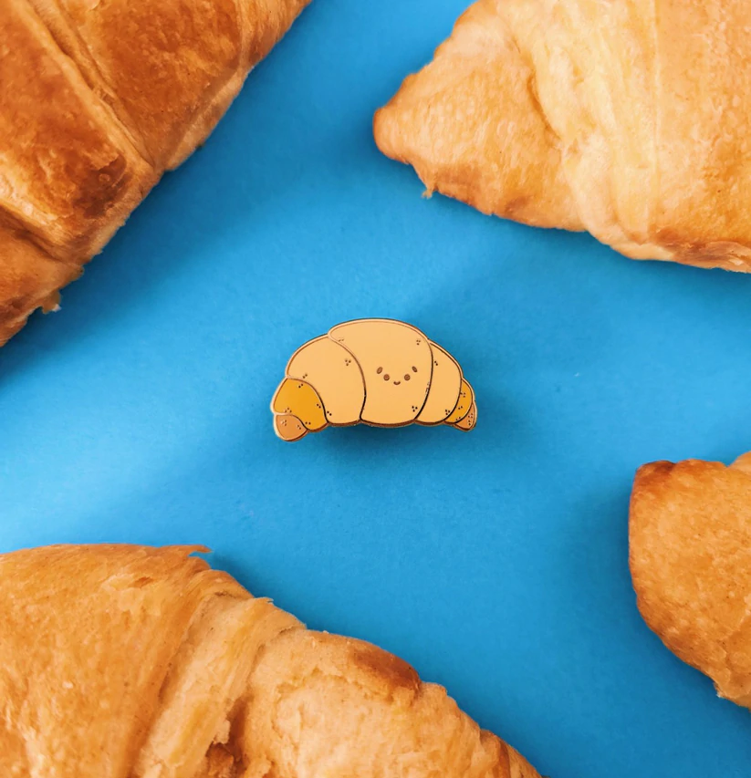 Croissant Enamel Pin