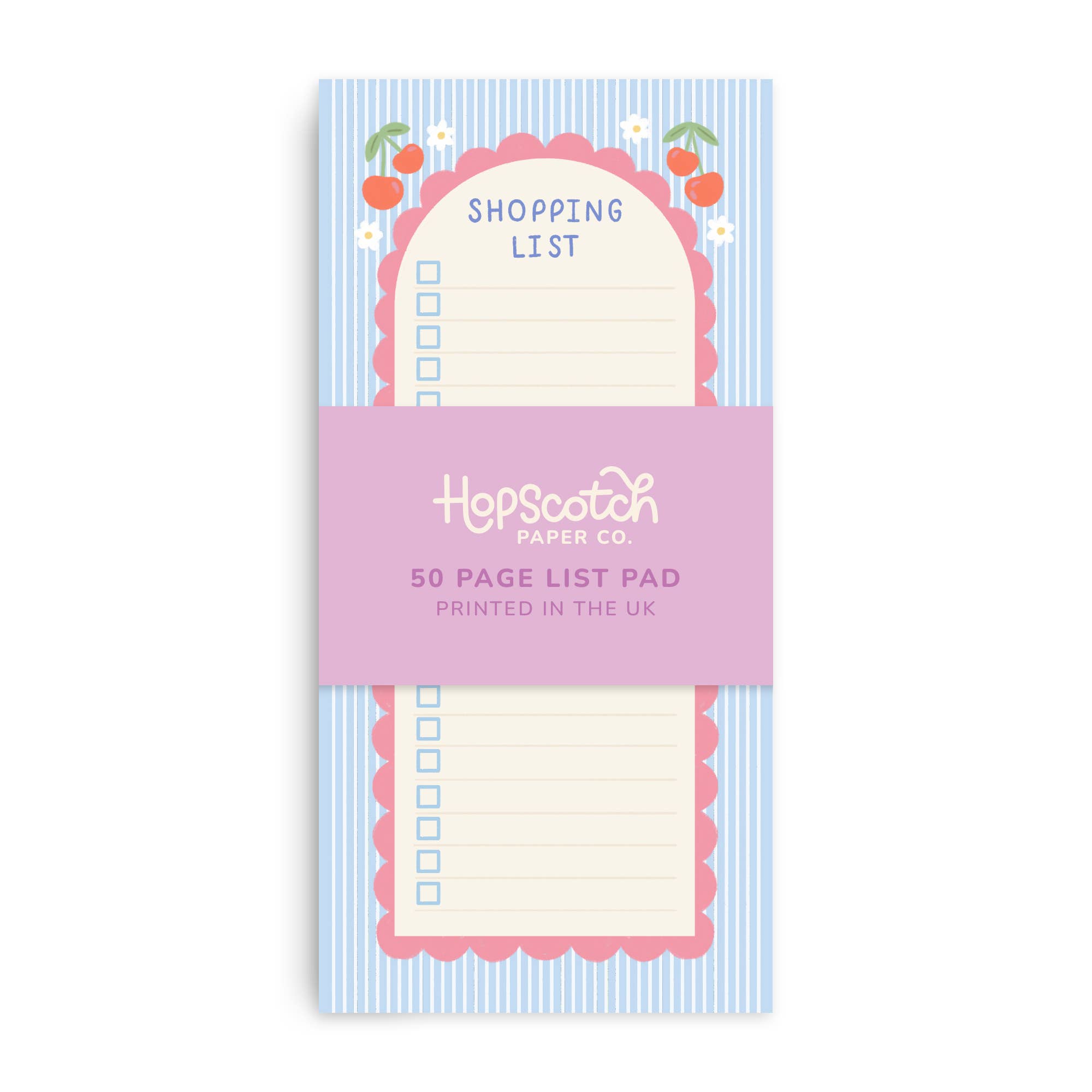 Cute Cherry Shopping List Pad – 50 Pages for Easy Grocery & Task Lists