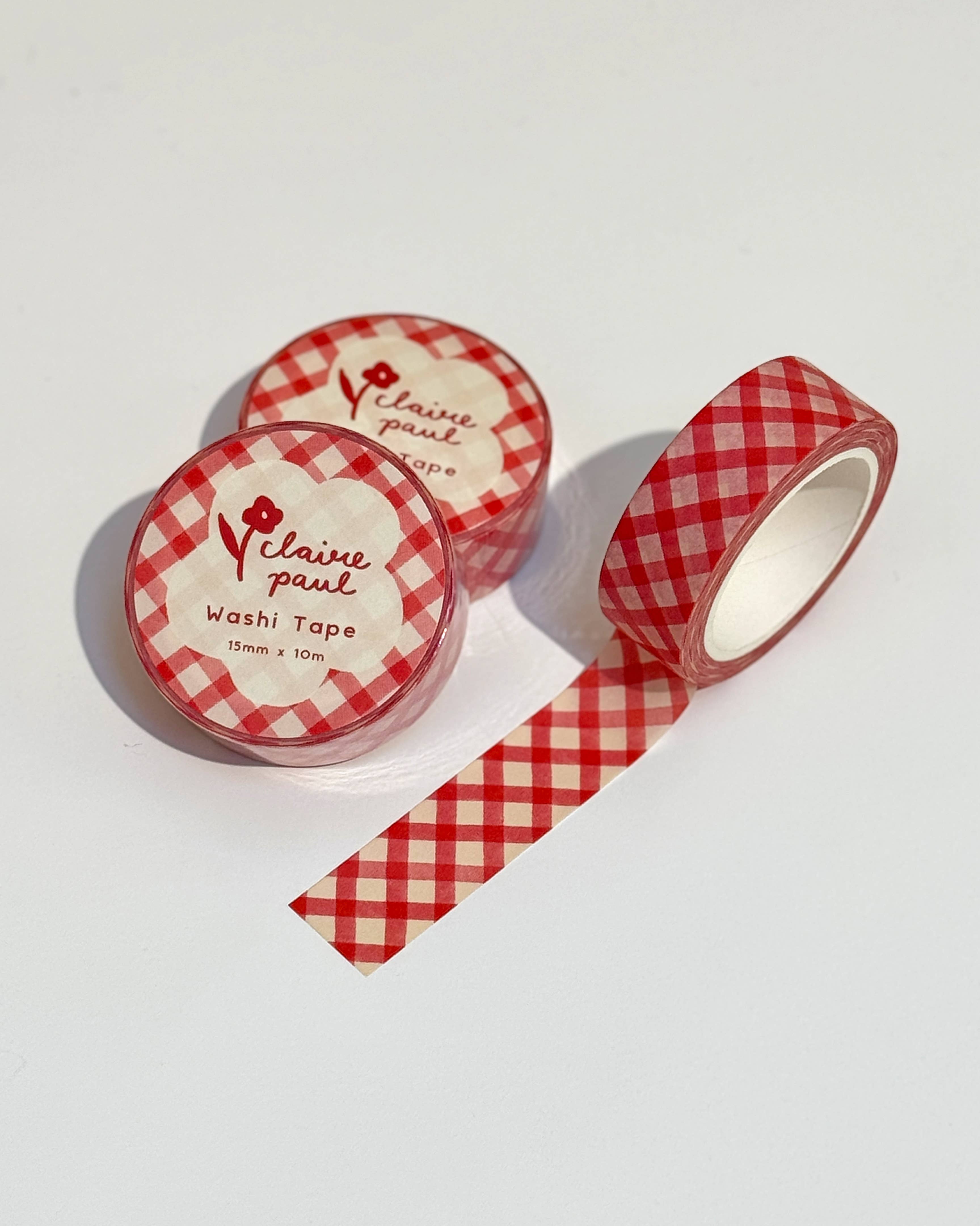 Red Gingham Washi Tape