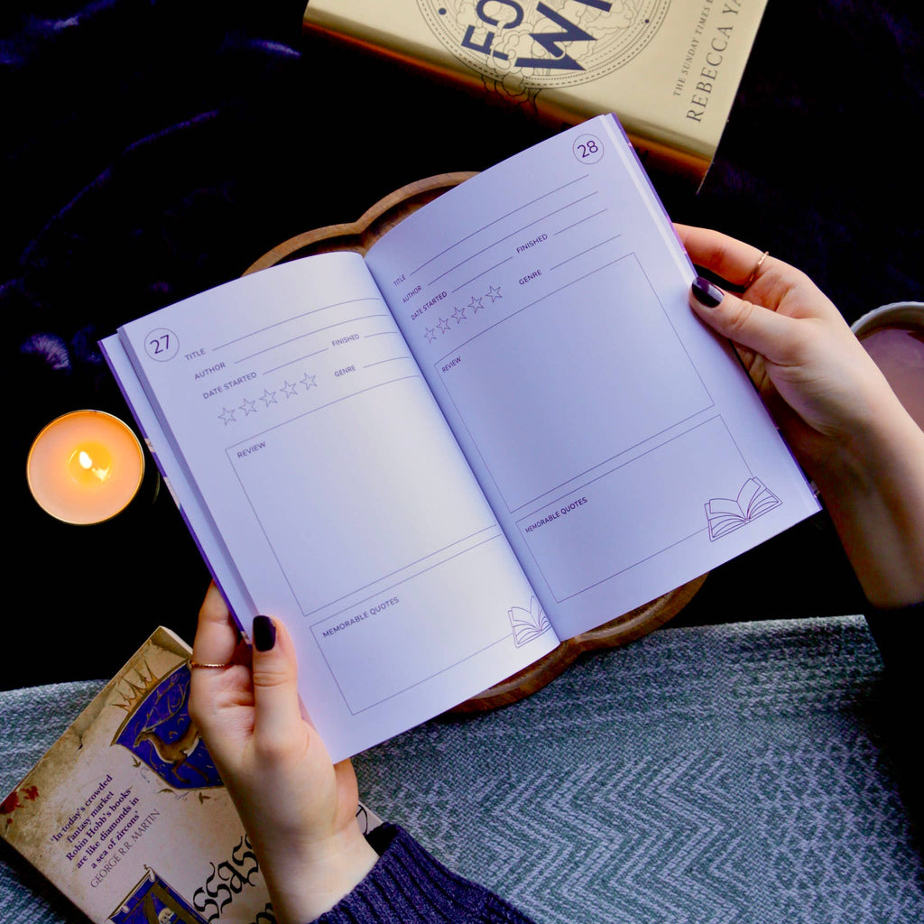 Reading Journal Dragon, Cosy Quest – 50 Book Review Notebook