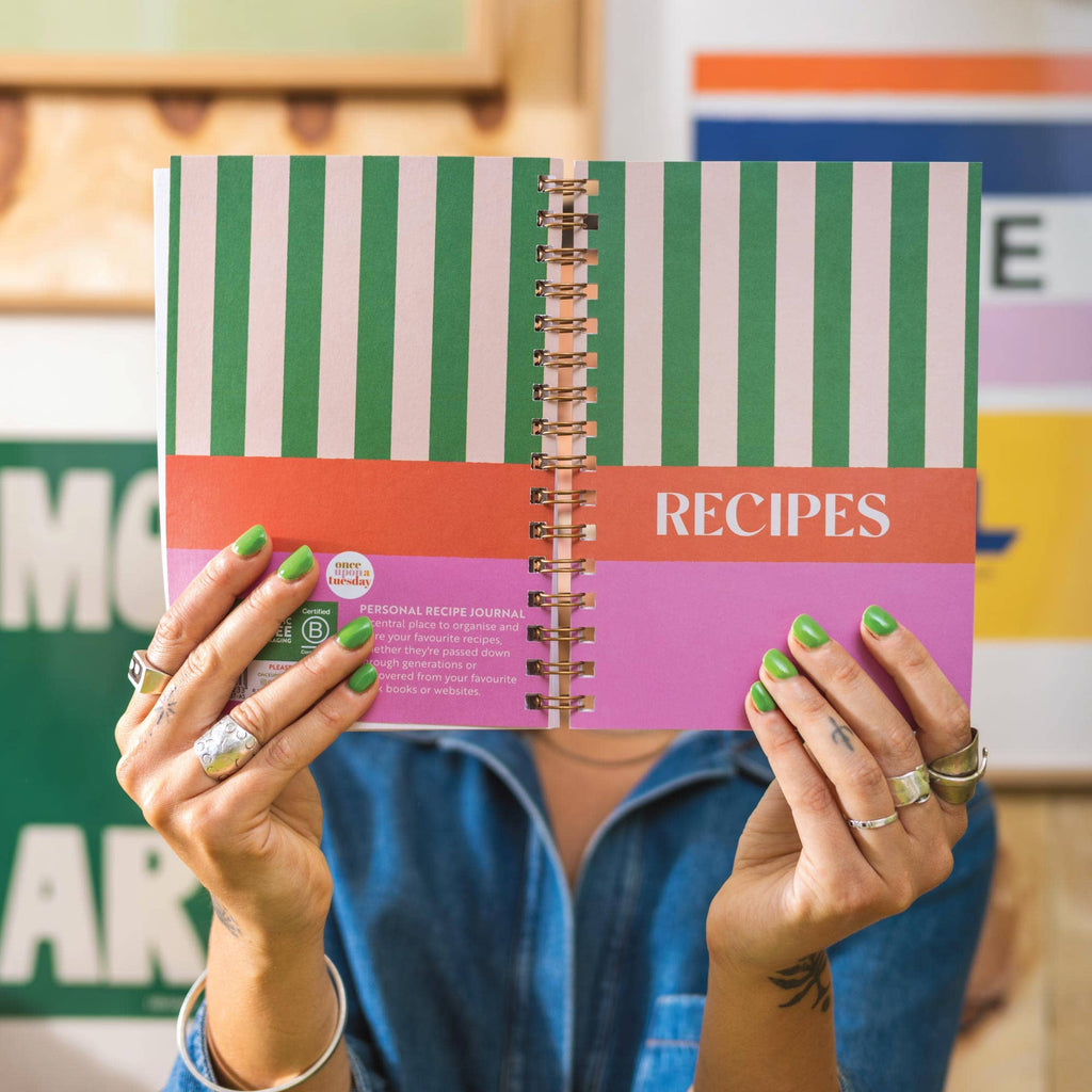 Recipe Book Journal A5 | Cabana Stripe | Hardcover