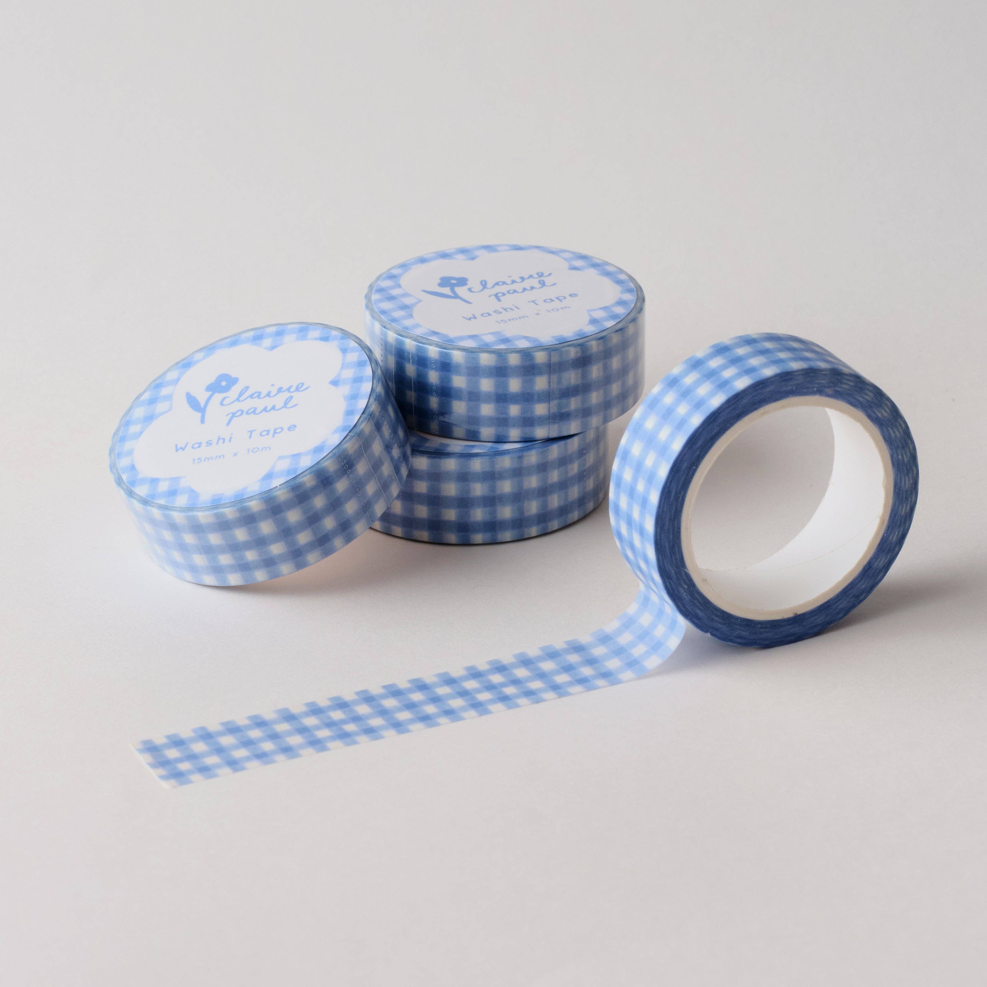 Blue Gingham Washi Tape
