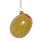 Olive Glass Decoration, 7cm