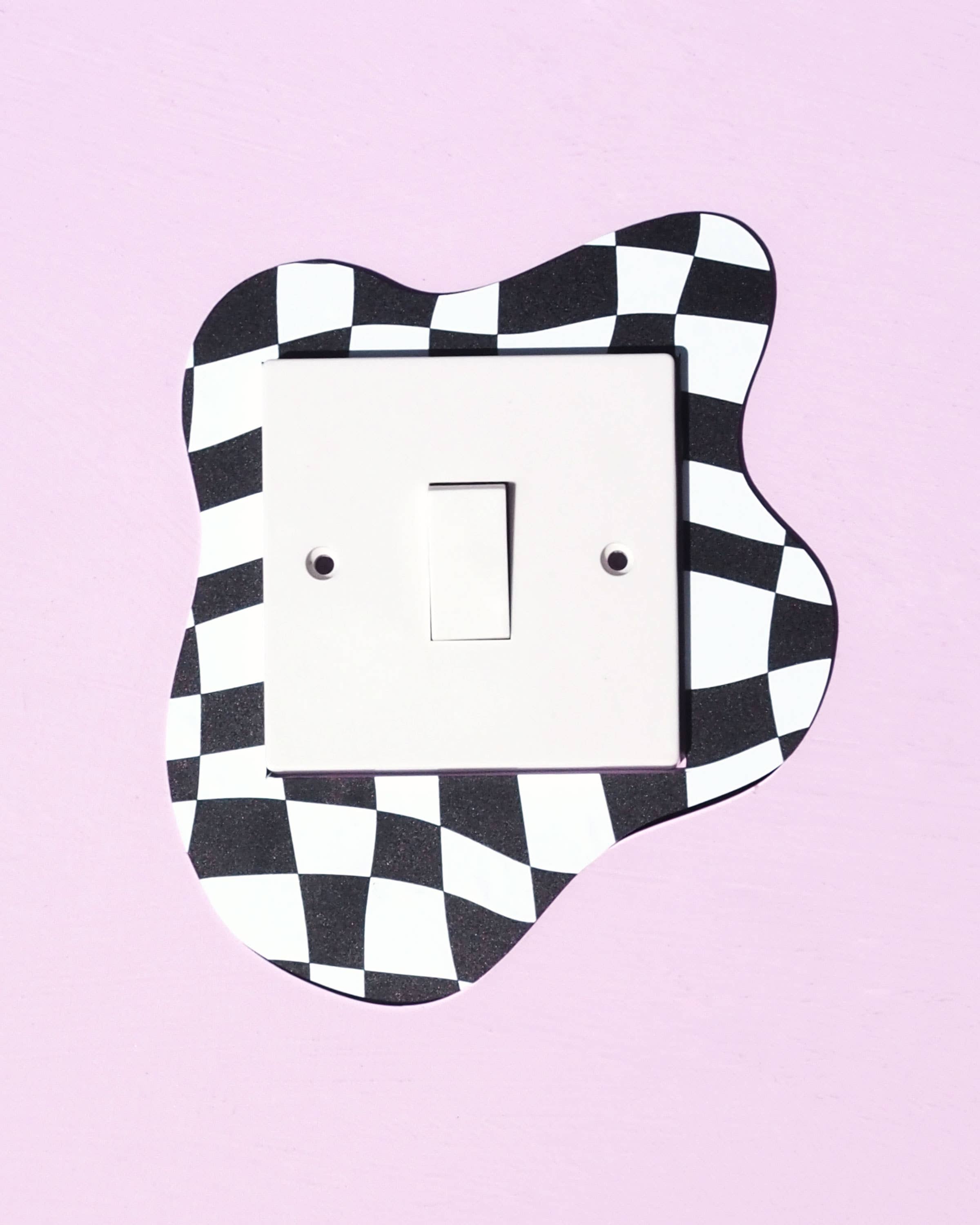 Black & White Checkerboard Light Switch Cover