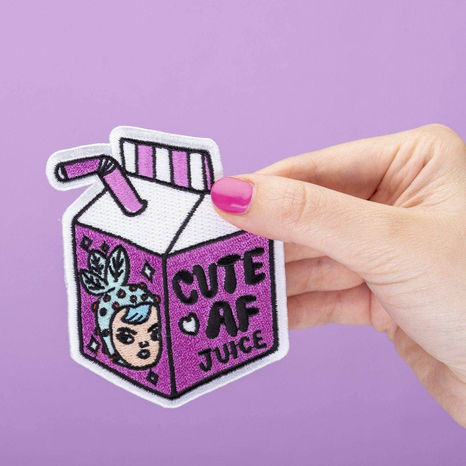 Cute AF Juice Embroidered Iron On Patch