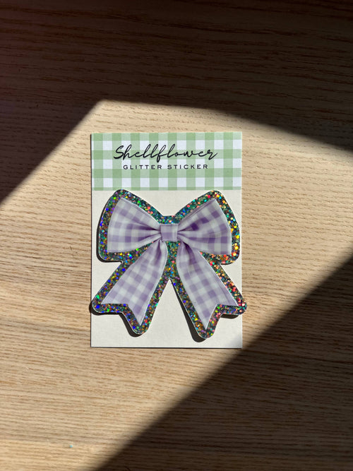 Bow Glitter Vinyl Sticker