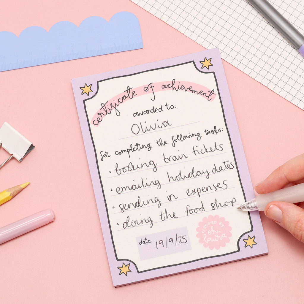 A6 Notepad - Certificate