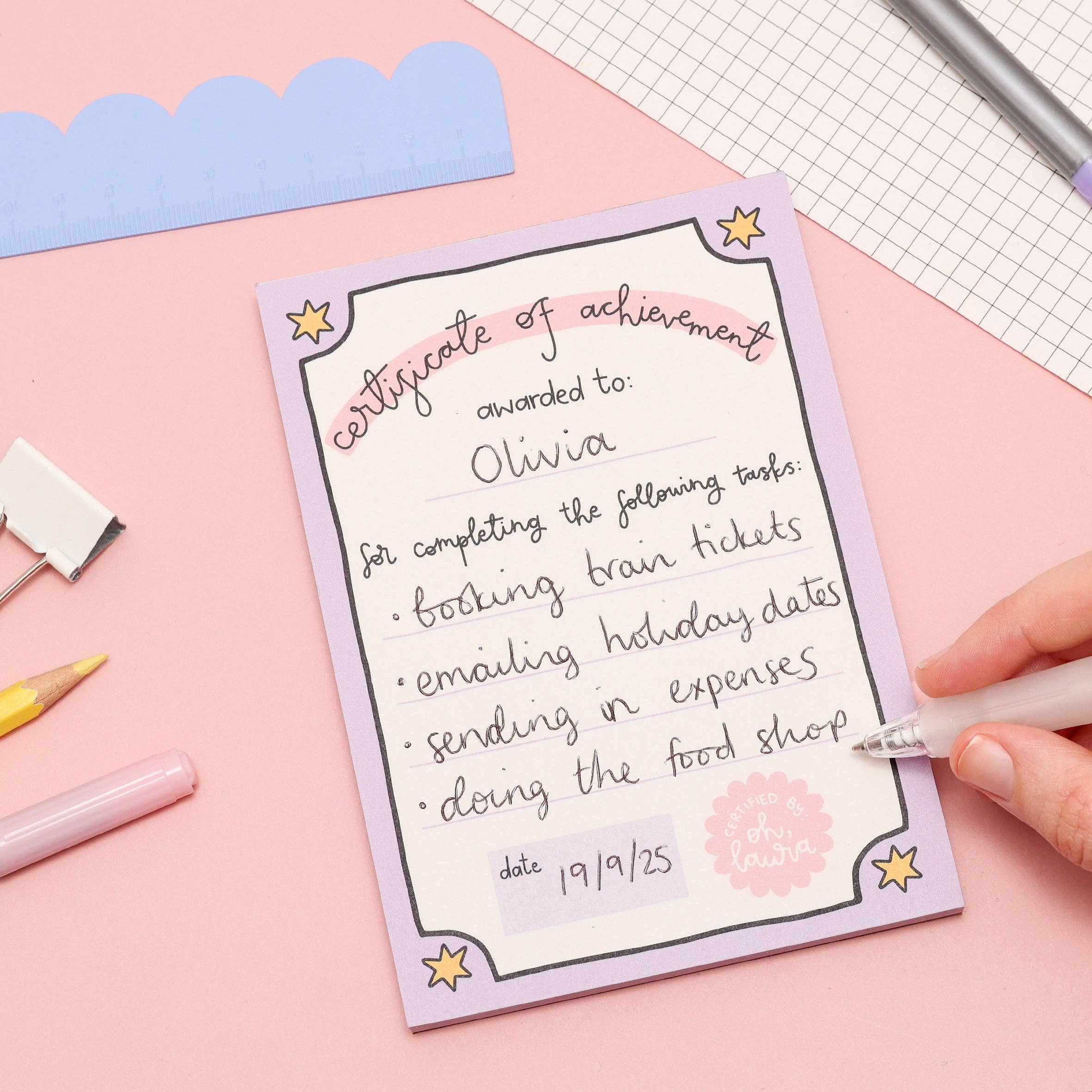 A6 Notepad - Certificate