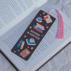 Books and Coffee Bookmark with Tassel