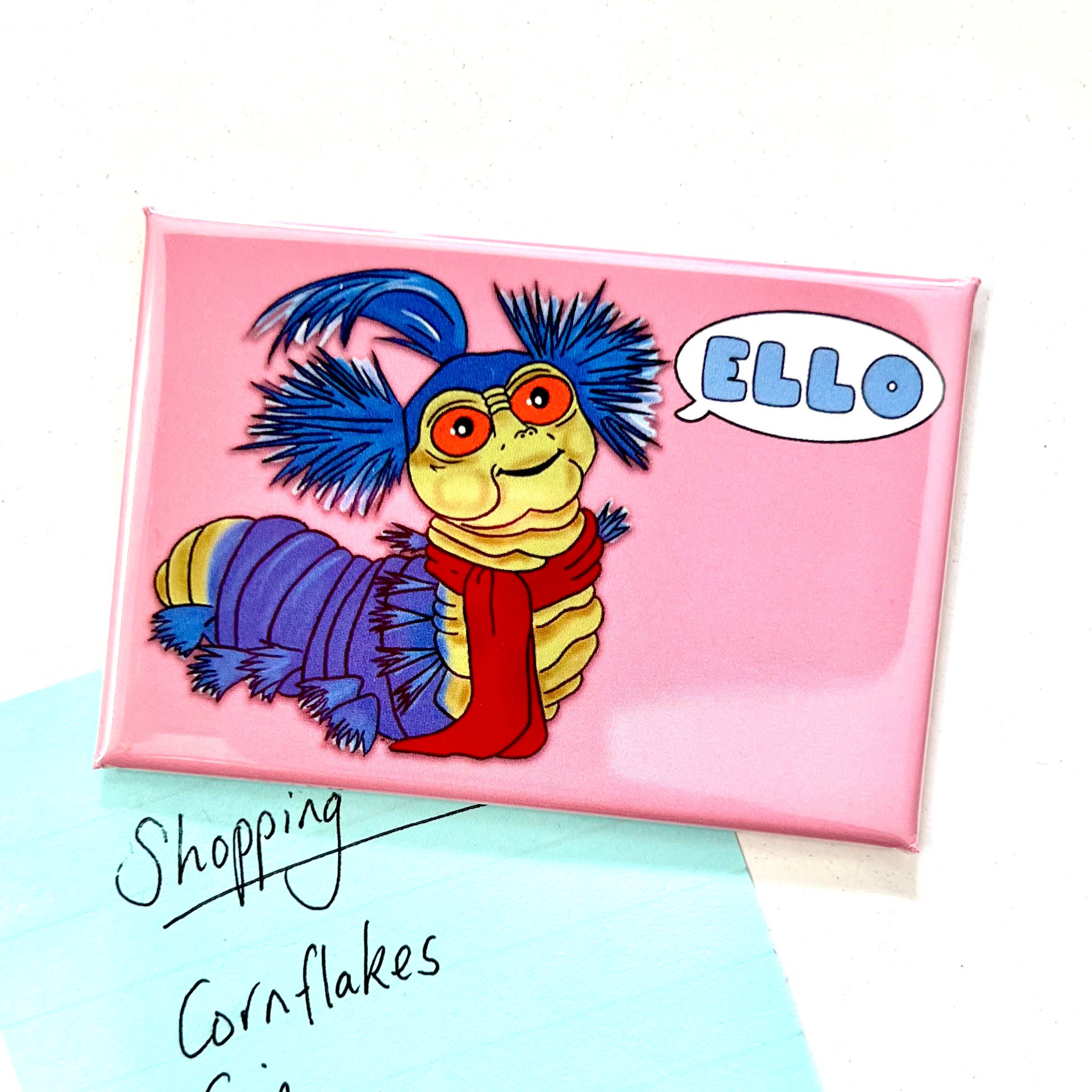Ello Worm Labyrinth 1980s Film  Inspired Fridge Magnet