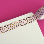 Pastel Leopard Gold Foil Print Washi