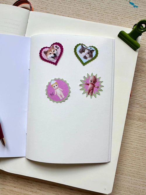 A6 Gingham Sticker Keeper Book