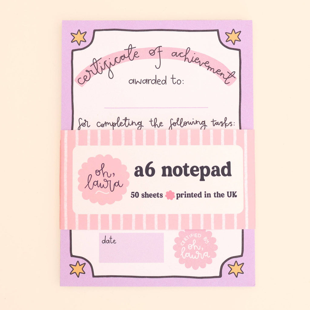 A6 Notepad - Certificate