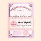A6 Notepad - Certificate