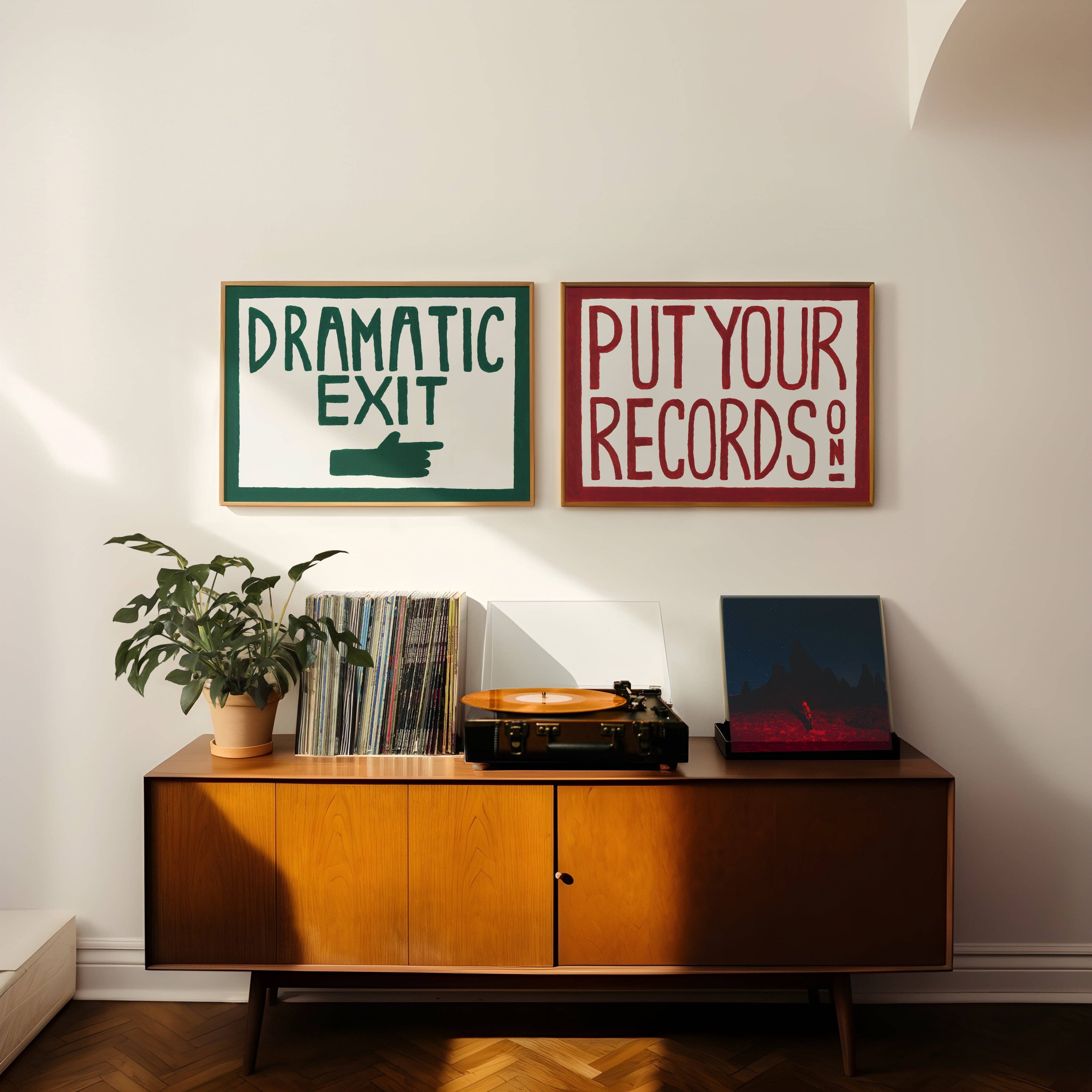 Put Your Records On Retro Art Print (A3)
