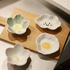 Flower Small Ceramic Dessert Snack Sauce Plate