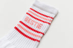 Bestie Socks PInk Text