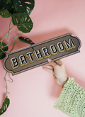 Bathroom Rectangle Sign - Bold Bronze